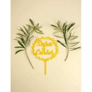 Caketopper Corona de flores Personalizado